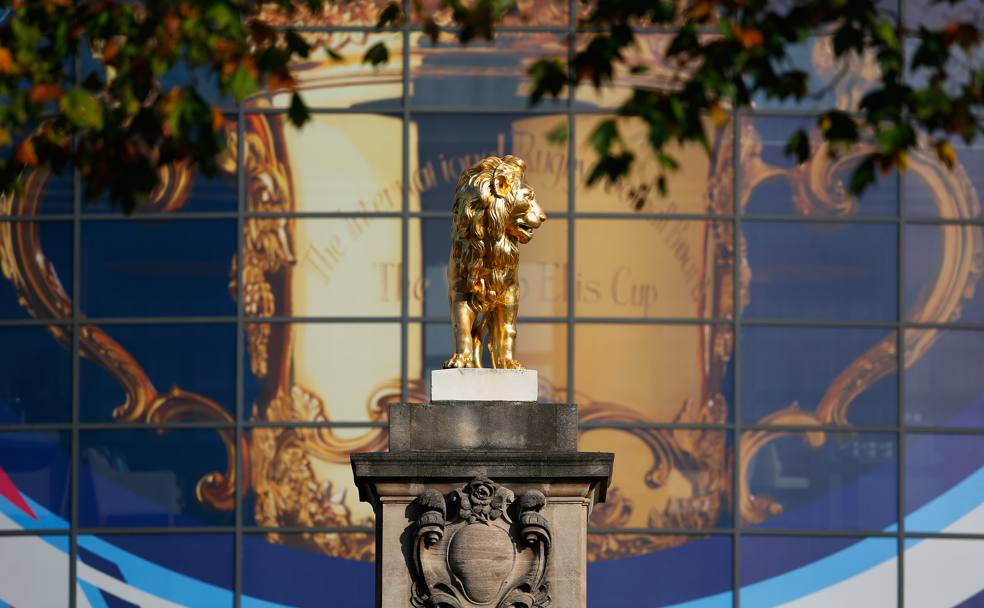 Rugby Union Lion, la statua del leone all&#39;entrata ovest dello stadio (Getty Images)